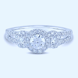 Light Heart® Lab Grown Diamond Engagement Ring Three Halos